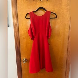 Express Side Cutout Mini Dress in Red